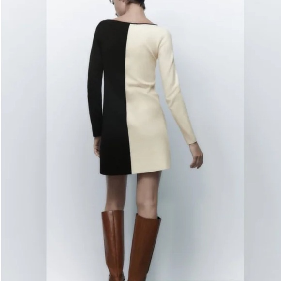Zara Colorblock Combination Dress Medium NWT - Picture 6 of 9